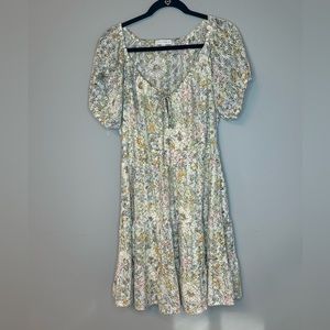 Worn once, floral dress with eyelet detail